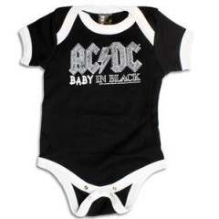 body bebè rock bambino AC/DC Baby in Black