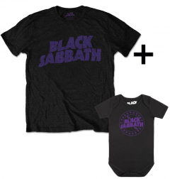 Duo Rockset t-shirt per papà Black Sabbath e body bebé Black Sabbath 