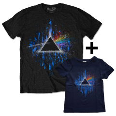 Duo Rockset t-shirt per papà Pink Floyd e Pink Floyd t-shirt bambini Blue Splatter