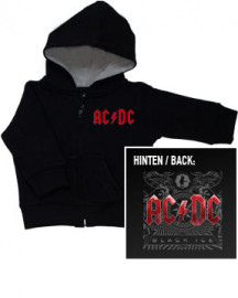 Maglia bebè con cerniera/cappuccio AC/DC Black Ice
