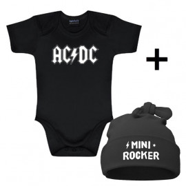 Idea regalo Body bebè AC/DC & Mini Rocker Cappello