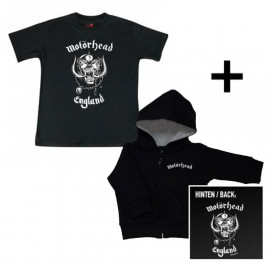Idea regalo maglia bebè con cerniera/cappuccio Motörhead & Motörhead t-shirt bebè