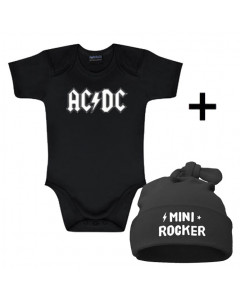 Idea regalo Body bebè AC/DC & Mini Rocker Cappello