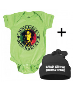 Idea regalo Body bebè Bob Marley & Don't Worry Cappello
