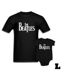 Duo Rockset Beatles papa t-shirt L & Beatles baby romper Eternal