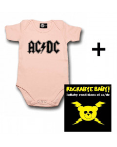 Idea regalo Body bebè AC/DC Logo Pink & Rockabye Baby AC/DC