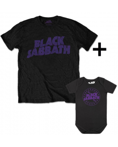 Duo Rockset t-shirt per papà Black Sabbath e Body bebè Black Sabbath 