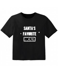 T-shirt Bebè Cool Santa's Favorite Rocker 
